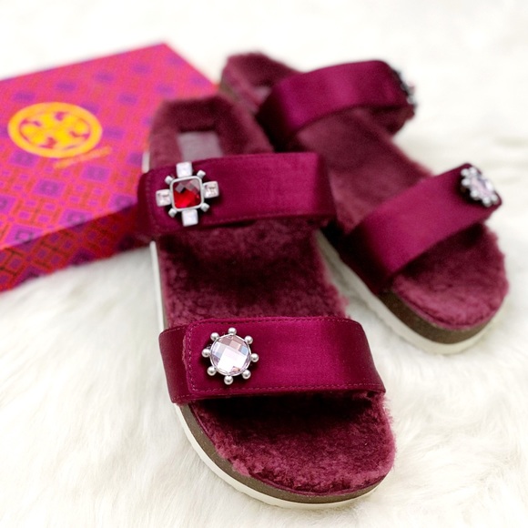 Tory Burch Shoes - NWT Tory Burch Two Band Celia Sandals in Garnet